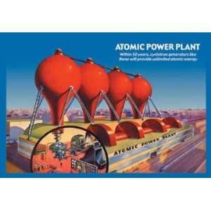  Atomic Power Plant 12x18 Giclee on canvas: Home & Kitchen