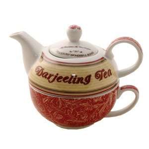   TEA FOR ONE DARJEELING TEA TEAPOT & CUP IN GIFT BOX 