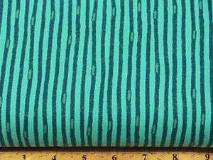 BTY TEAL BLUE STRIPE SKETCHBOOK COTTON FABRIC 43 BLANK QUILTING 