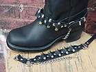WESTERN BOOTS BOOT CHAINS BLACK TOPGRAIN COWHIDE LEATHER WITH 2 STEEL 