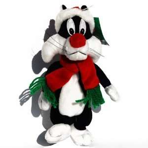 Sylvester the Cat Santa   Warner Bros Bean Bag Plush 