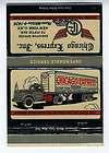 1940s Matchbook Cover Chicago Express Truck Lines
