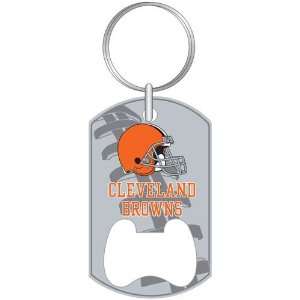  Cleveland Browns Dog Tag Bottle Opener Keychain: Sports 