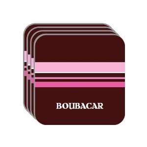 Personal Name Gift   BOUBACAR Set of 4 Mini Mousepad Coasters (pink 