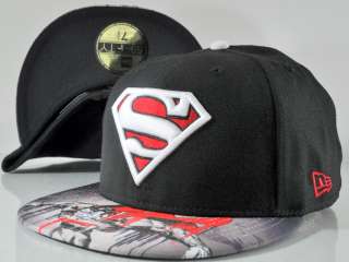 DC COMIC NEW ERA SUPERMAN VIZA SICK BLACK 59FIFTY FITTED CAP  