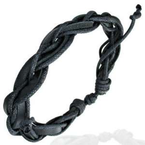 Black Rope Leather Braided Wrap Bracelet Jewelry