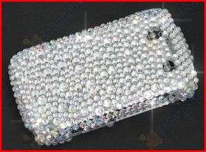 Bling Diamond AB White Full Hard Case Cover for Blackberry Bold 9700 