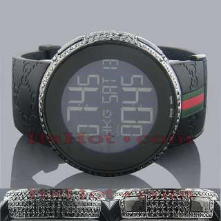 Genuine Mens Gucci Watch with Black Diamonds 6ct  