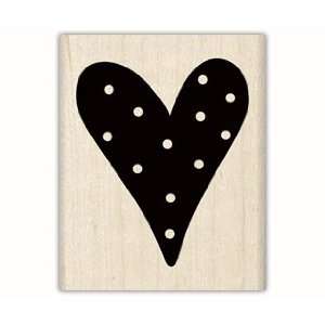  Big Dotted Heart Wood Mounted Rubber Stamp: Office 