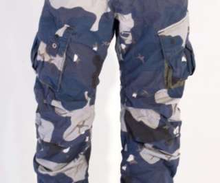 Star Pants Halo Rovic Arc 3D Loose Tapered Border Camo Blue Men New 