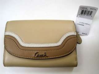 COACH #F45636 TAN MULTICOLOR LEATHER WALLET NWT $208  