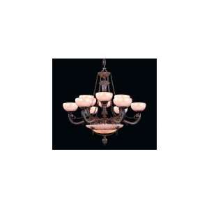 Crystorama 969 WH Bravado Alabaster 15 Light Two Tier Chandelier in 