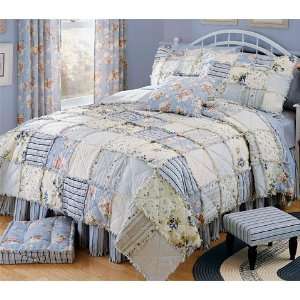  Cottage Rose Blue Full/Queen Quilt, 90 x 90 Home 