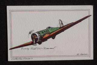 1973 Boeing Model 221 Monomail Airplane Artist Signed Roy Andersen 