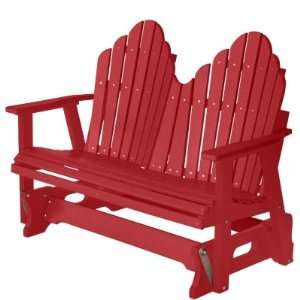  Cozi Back Adirondack Double Glider   Scarlet Red Patio 