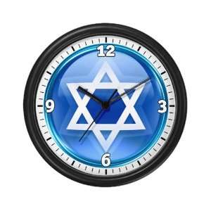  Wall Clock Blue Star of David Jewish 