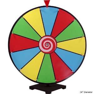  Dry Erase Tabletop Spinning Prize Wheel   Colored Face: 24 