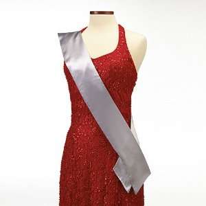 12  70 Pageant Sashes Fabric is Bridal Satin. LIGHT Gray  
