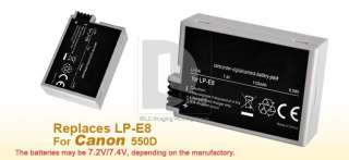 OEM Canon Battery LP E8 for Canon EOS 550D T2i x 2 B9T2  