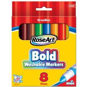  RoseArt Bold Washable Broadline Markers, 8 Count (3005VA 