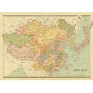 Bartholomew 1873 Antique Map of the Chinese Empire  