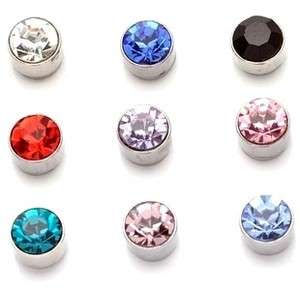 Classic magnetic magnet diamond style crystal stud earrings  