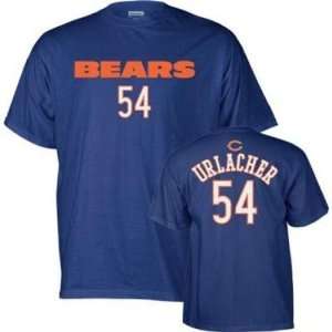  Men`s Chicago Bears S/S #54 Brian Urlacher Navy Name and 