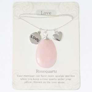 Gorgeous Genuine Rosequartz Stone Love Pendant Necklace Brings More 