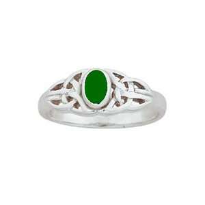  Celtic Oval Green Agate Ring (size 6) Kit Heath Celtic 