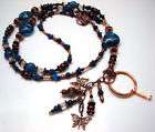 teal copper butterflie s beaded id lanyard swarovski $ 28 99 