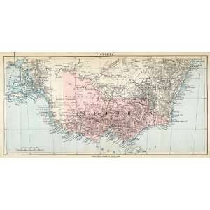  1879 Lithograph Victoria Australia Sydney Map Art Wimmera 