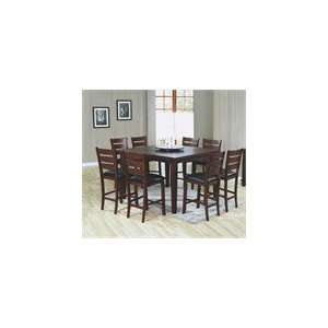   Pub Table with Lazy Susan & 8 Bar Chairs   9 Pc Set