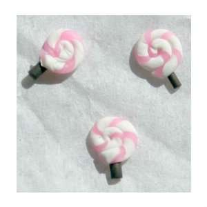   Art Pink & White Swirl Lollipop 3Pc Cell Phone Embellishment: Beauty