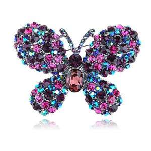   Adorable Colorful Crystal Rhinestone Butterfly Insect Bug Pin Brooch