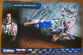 JUSTIN BRAYTON*SIGNED*AUTOGRAPHED*POSTER*YAMAHA*#23*  