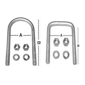  Hot Dipped Galvanized U Bolts 86224 3/8 x 1 3/4 x 4 3/16 