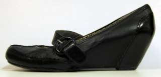 Report Brea Black Leather Mary Jane Wedge Size 8.5  