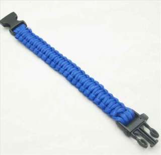 Survival Bracelet Paracord 500 Whistle Camping Blue 5  