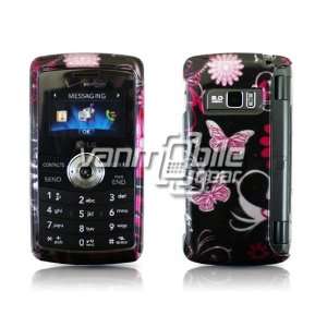  PINK/BLACK BUTTERFLY DESIGN FULL VIEW CASE + LCD SCREEN 