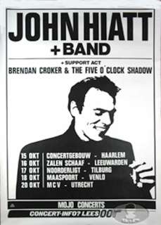 JOHN HIATT 1987 TOUR CONCERT POSTER BRENDAN CROKER  