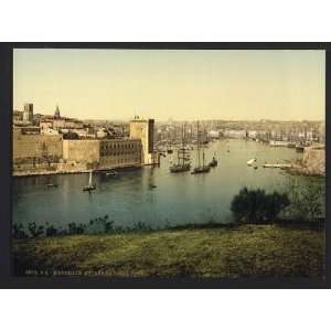   Reprint of Part of the old harbor, Marseilles, France