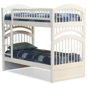  Twin Size Bunk Bed Windsor Style White Finish: Home 