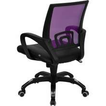 Flash Computer Chair Mid Back Purple Mesh Leather Seat  