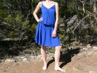 Drop Waist Sun Dress Swimsuit Cover Up Blue Medium  