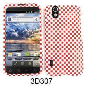RUBBER COATED HARD CASE FOR LG MARQUEE / MAJESTIC LS 855 TEXTURED RED 