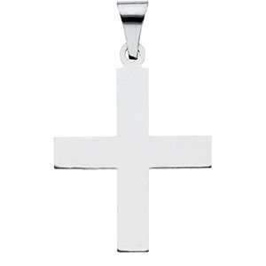  14k White Gold Greek Cross Pendant: Jewelry