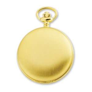 Charles Hubert Gold pltd Stainless Double Cover Satin Pocket Watch