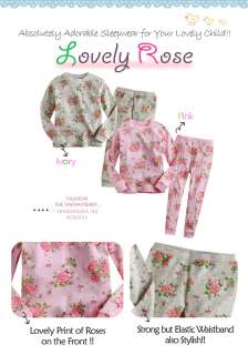 NWT Baby Toddler Kids Girl Cute Sleepwear Pajama Set  Lovely Rose 