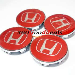 RED EMBLEM WHEEL CENTER CAP HONDA ACCORD CIVIC ODYSSEY RIDGELINE PILOT 