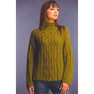 Cabled Funnel   Neck Pullover (# KK138)   Knitting Pattern 